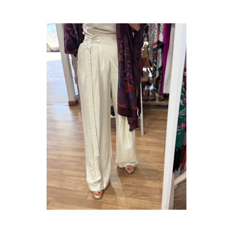 Pantalón lino cruce