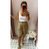 Bermudas lino cinturon