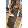 Vestido satén marrón