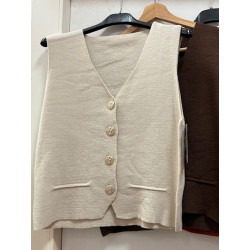 Chaleco punto botones