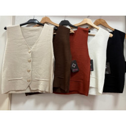 Chaleco punto botones