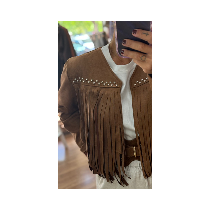 Chaqueta ante flecos