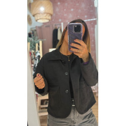 Chaqueta antelina botones