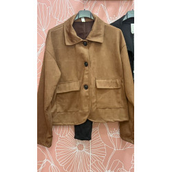 Chaqueta antelina botones
