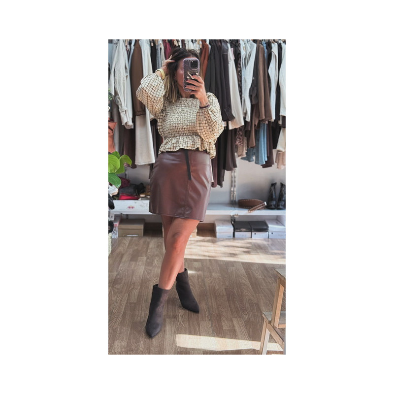 Blusa corta vichy