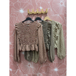 Blusa corta vichy