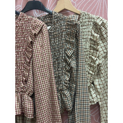 Blusa corta vichy