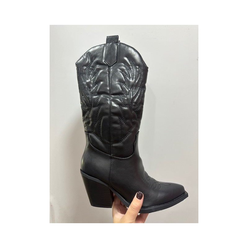 Bota cowboy negra