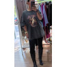 Camiseta oversize gris lavado