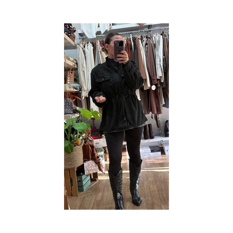 Chaqueta solapa ante