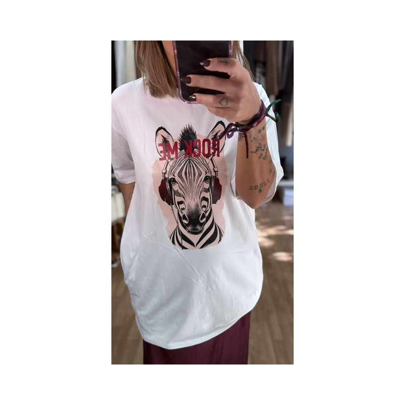 Camiseta cebra oversize