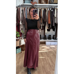 Falda polipiel burdeo