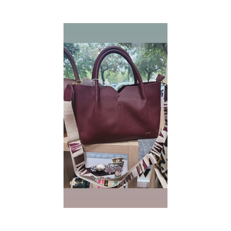 Bolso piel burdeo