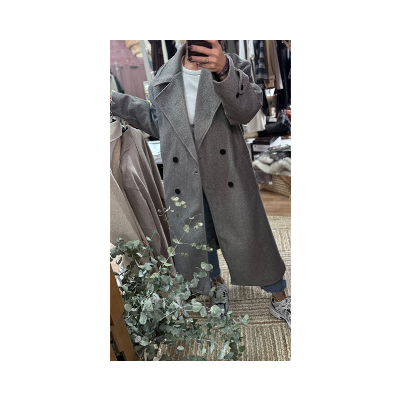 Abrigo paño oversize