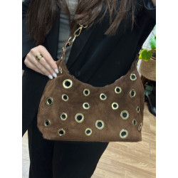 Bolso piel tachuelas