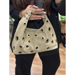 Bolso piel tachuelas