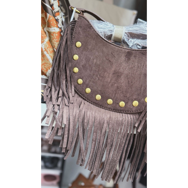 Bolso flecos marron