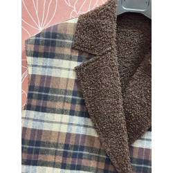 Chaleco cuadros borreguito