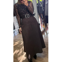 Falda antelina marron