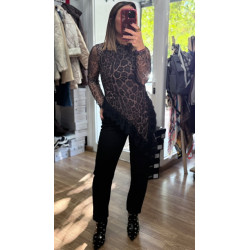 Top leopardo encaje