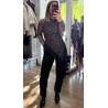 Top leopardo encaje