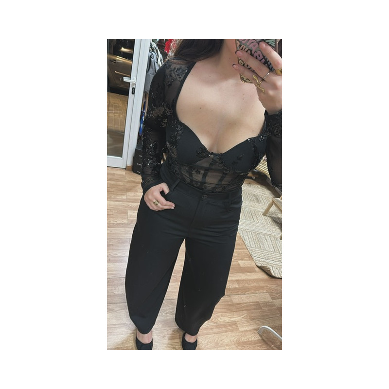 Body flores lentejuelas