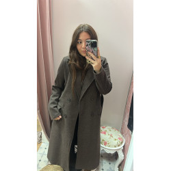 Abrigo marrón oversize lazada