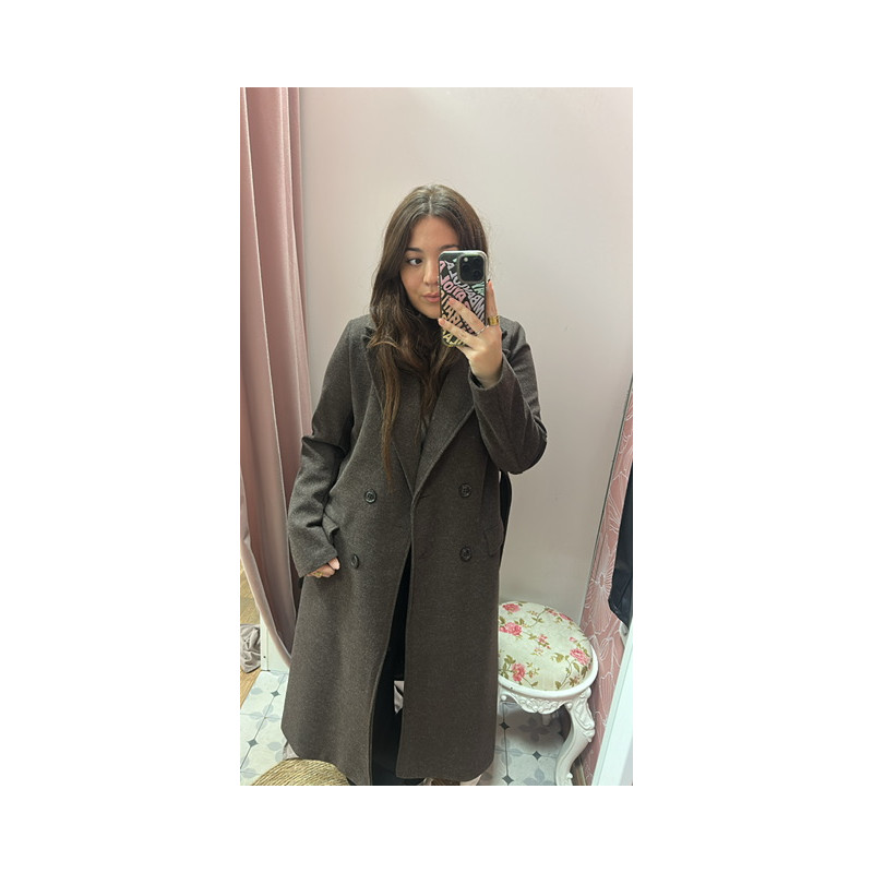 Abrigo marrón oversize lazada