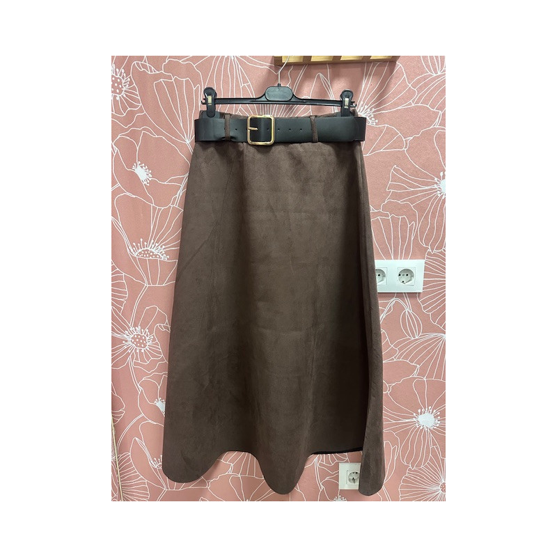 Falda marrón antelina