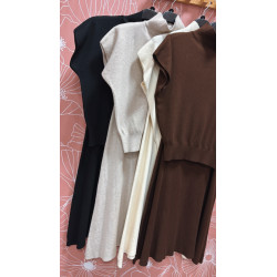 Conjunto top y falda punto