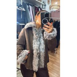 Chaqueta antelina pelo