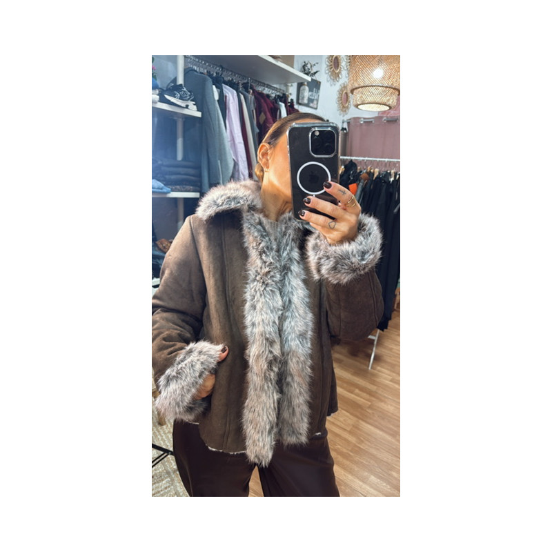 Chaqueta antelina pelo