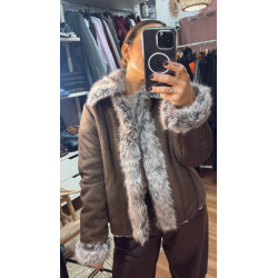 Chaqueta antelina pelo