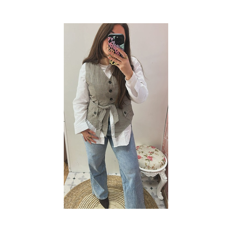 Chaleco traje cuadros