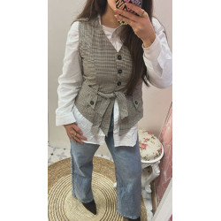Chaleco traje cuadros