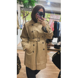 Gabardina oversize botones