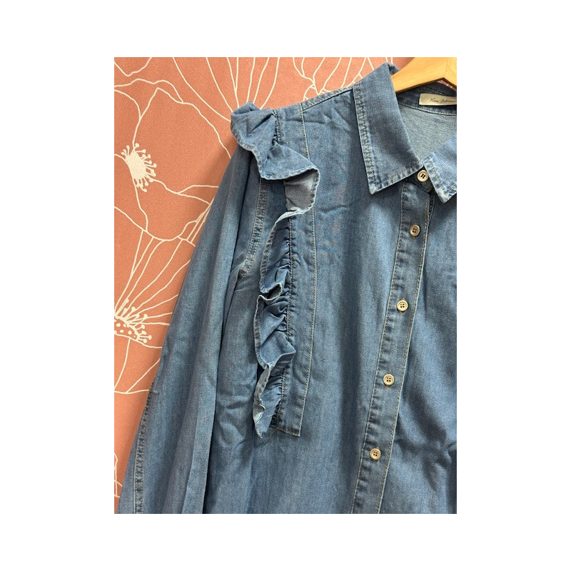 Camisa vaquera volante