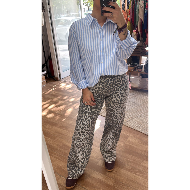 Pantalón leopardo recto