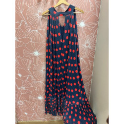 Vestido lunares plisado