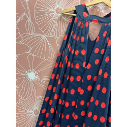 Vestido lunares plisado