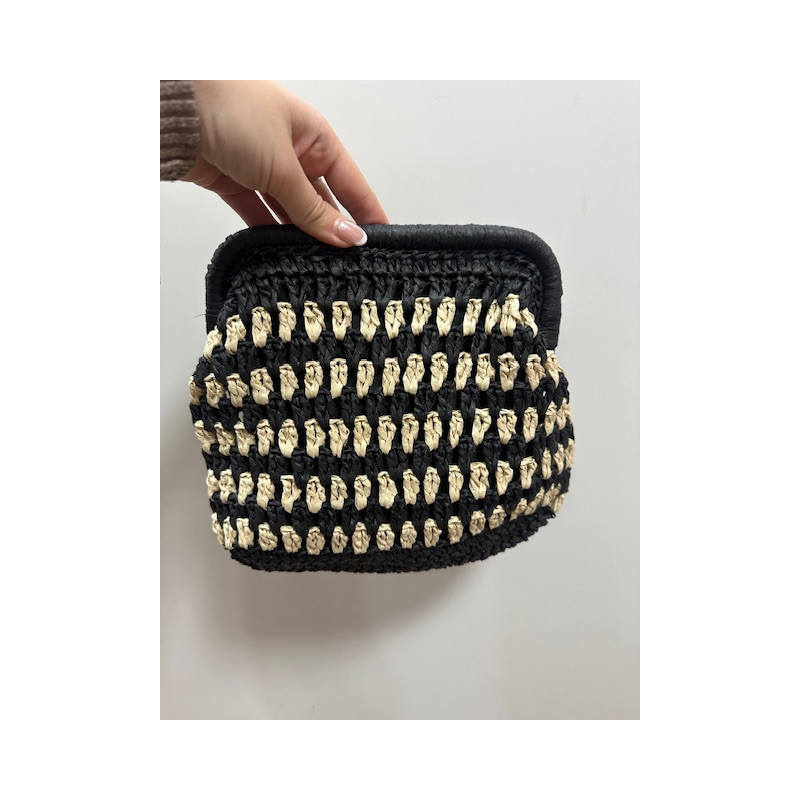 Bolso rafia estampado pequeño