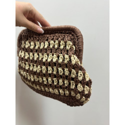 Bolso rafia estampado pequeño