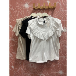 Camiseta volante perforado