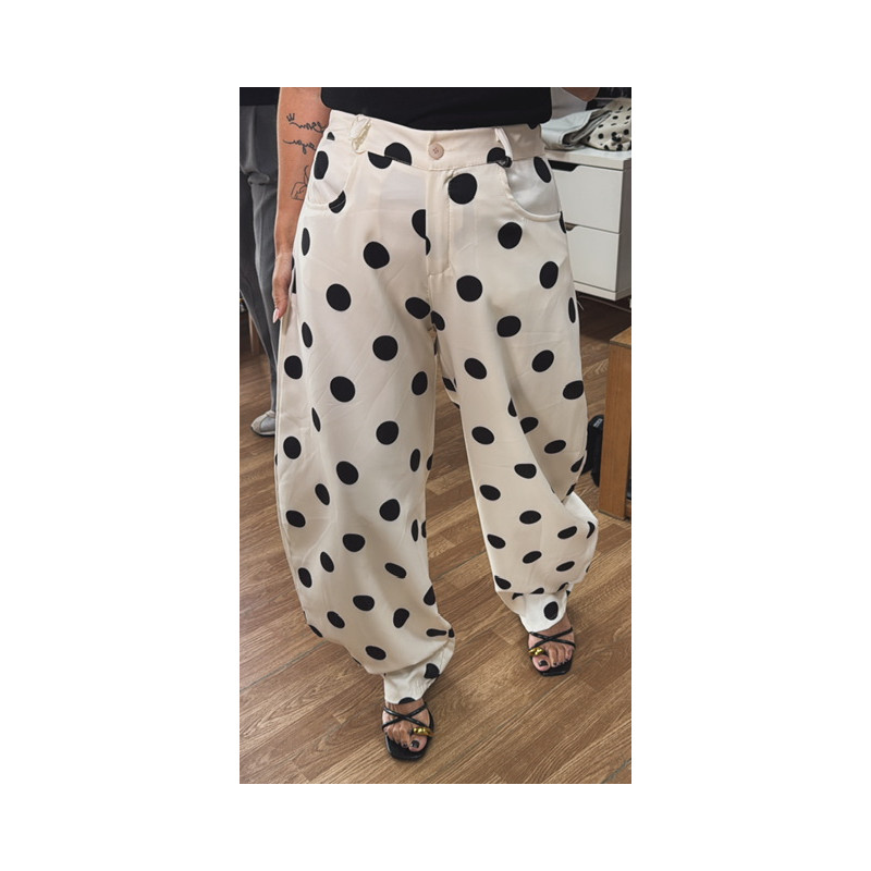 Pantalón globo lunares