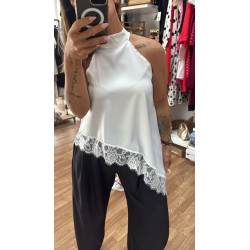 top asimétrico encaje