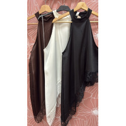 top asimétrico encaje