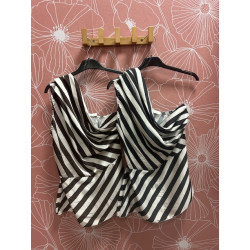 Top rayas asimétrico