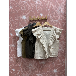 Blusa volante lino