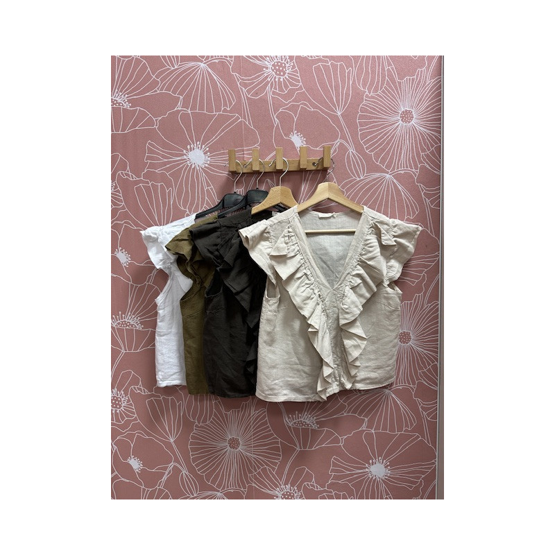 Blusa volante lino