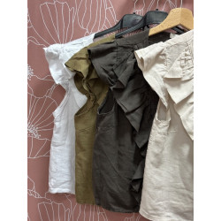 Blusa volante lino
